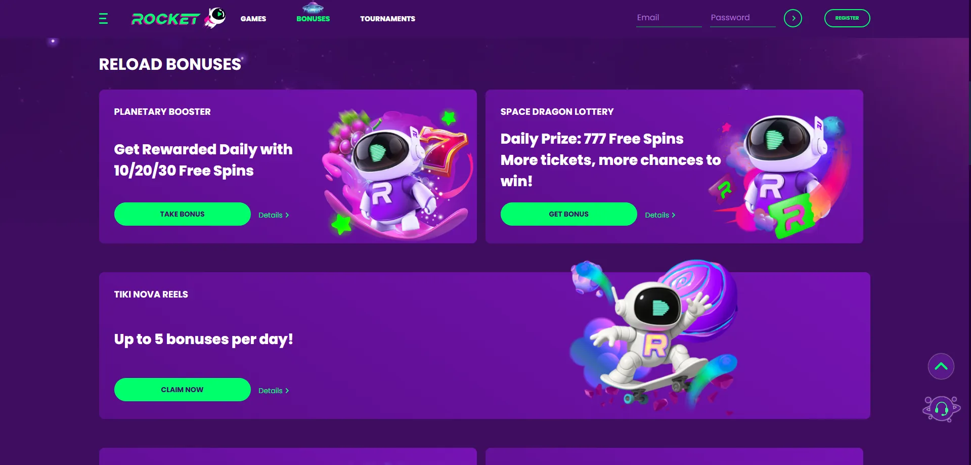 Casino Rocket welcome bonus and loyalty rewards — AU players