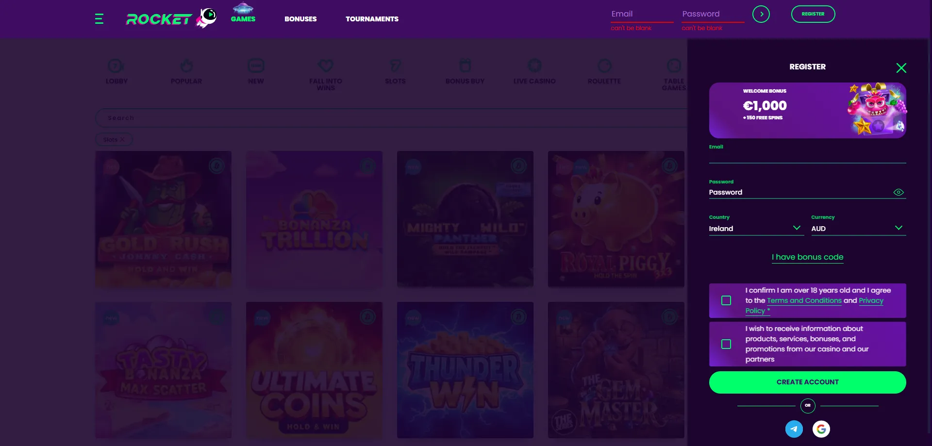 How to register at Casino Rocket — step by step sign up guide