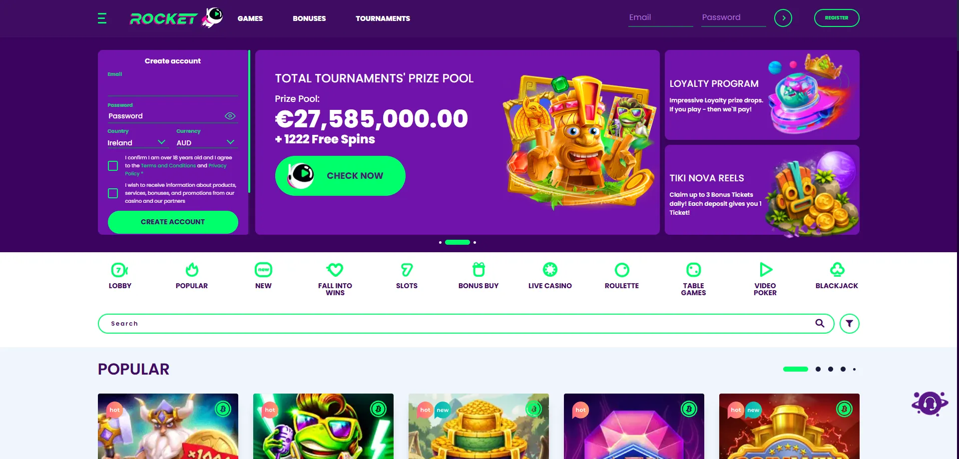 Find the latest Casino Rocket promo codes and bonus offers in 2026